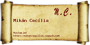 Mikán Cecília névjegykártya